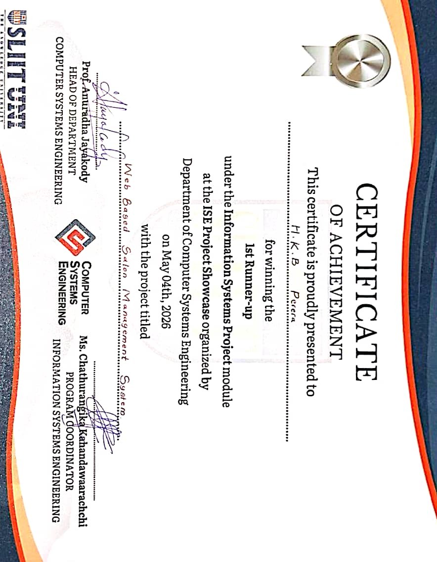 Salon Management System Award